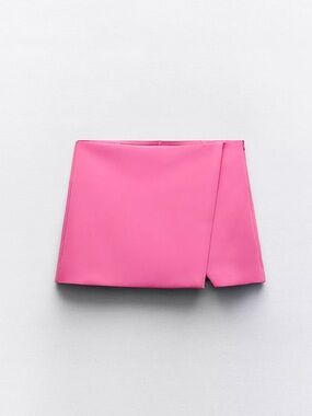 Zara Hot Pink Asymmetrical Mini Skirt